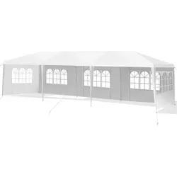 COSTWAY 3x9m Gartenpavillon mit 5 abnehmbaren Seitenwänden