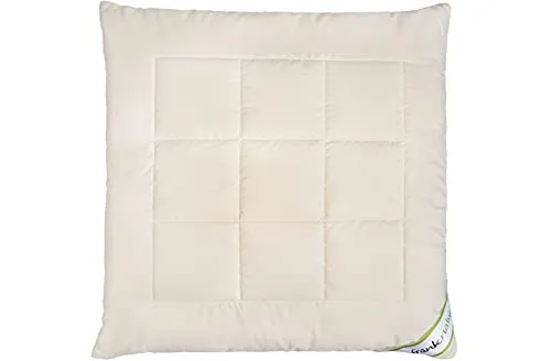 franknatur Kopfkissen Tencel 80x80 - Höhenverstellbar für individuellen Komfort - Kissen 80x80 cm, höhenverstellbar durch entnehmbare Faserbällchen. Bezug aus 100% Bio-Baumwolle, waschbar bei 60 Grad. Lyocell/Tencel sorgt für optimale Feuchtigkeitsregulierung und verhindert Bakterienbildung.