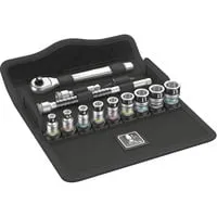 Wera 05003756001 8100 SA 12 HF - 13-teiliges Knarrensatz-Set, extrem schlanke Knarre mit Haltefunktion und praktischem Werkzeugfinder