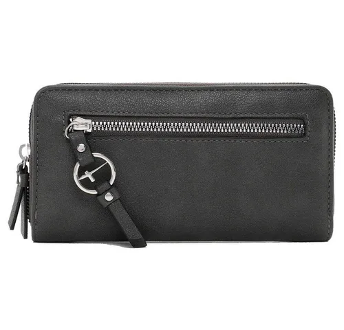 Tamaris Geldbörse Nele - Elegante Damen Geldbörse in Grau aus weichem Kunstleder, mit umlaufendem Reißverschluss und vielen Fächern für Geld, Karten und Kleingeld – perfekt für stilbewusste Frauen.