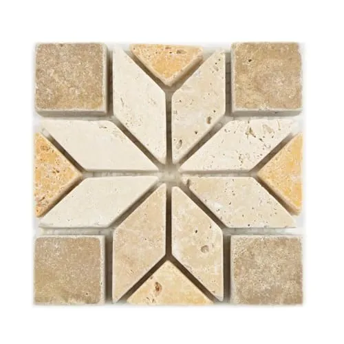 Naturstein Rosone Drexel Braun Beige Gold 10x10cm