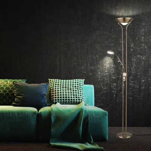 Deckenfluter Stehlampe LED dimmbar mit Leselampe - Stehleuchten mit individuellem Licht, getrennt dimmbar und schaltbar, ideal für jeden Wohnraum. Der bewegliche Lesespot sorgt für flexibles Licht genau dort, wo Sie es brauchen.