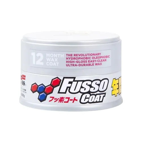 SOFT99 Fusso Coat 12 Monate Wax Light 200g – Hochwertiges Autowachs für langanhaltenden Schutz - Premium Autopflege mit 12 Monaten Schutz und hydrophober Beschichtung. Ideal gegen Chemikalien und raue Wetterbedingungen. Für ein strahlendes Hochglanz-Finish.