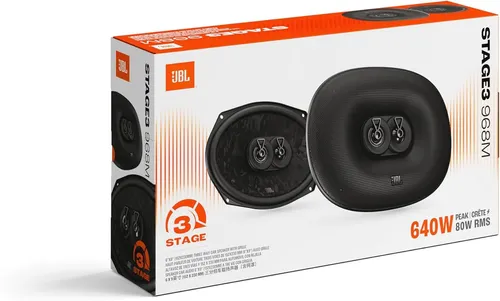 JBL STAGE 3 GEN2 968M | 6x9 Zoll 3-Wege Koaxiallautsprecher - Erleben Sie kraftvollen Sound mit dem JBL STAGE 3 GEN2 968M. Dieser 3-Wege-Lautsprecher bietet mehr Bass und klare Höhen für Ihr Fahrzeug – ideal für lange Fahrten und perfekte Integration.