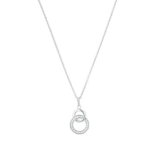Tom Tailor Damenkette mit Anhänger, Sterling Silber 925 - Elegante Kette mit Zirkonia-Anhänger, 42+3 cm lang, ideal für jeden Anlass. Hochwertige Verarbeitung und praktischer Karabinerverschluss bieten Komfort und Stil. Perfekte Geschenkidee für modebewusste Damen.