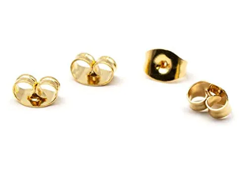 Vintageparts Ohrstopper für Ohrstecker aus 304 Edelstahl in goldfarben 4 Stück zum Schmuck selber basteln Ohrringe Ohrstecker Mädchen Damen Unisex