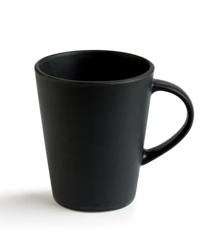 Home4You Kaffeetasse - Schwarz matt - Steingut