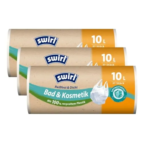 3x Swirl Tragegriff Müllbeutel 10L (37 stk./Rolle)