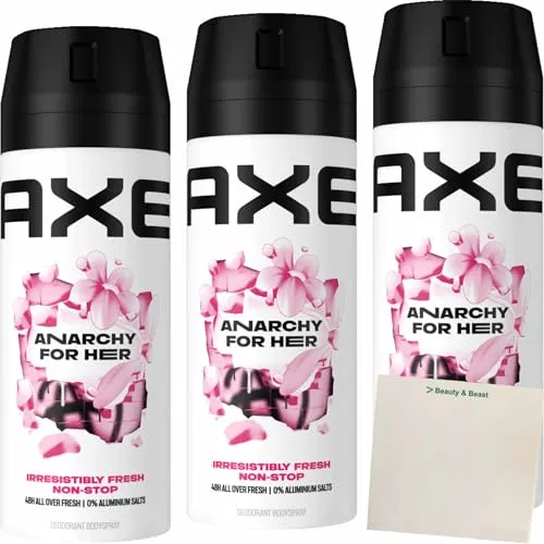 usy Bundle für Axe Bodyspray Anarchy for Her 3er Pack (3x150ml Dose) + usy Block