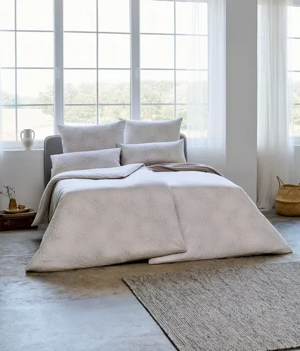 Estella Mako Interlock Jersey Bettwäsche Pippa ecrue 155x200 cm - Beige - Bettwäsche aus 100% ägyptischer Mako-Baumwolle, hautsympathisch und pflegeleicht. Ideal für jeden Schlafstil, sorgt für einen gesunden Schlaf und bleibt auch nach vielen Waschgängen in Form.
