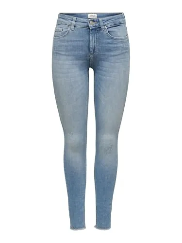 ONLY Female Skinny Jeans - ONLBLUSH Mid Rise Skinny Fit - Stylische Skinny Jeans mit Mid Rise Schnitt, perfekt für einen figurschmeichelnden Look und hohen Tragekomfort.