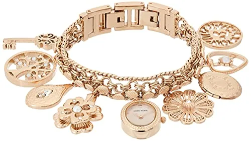 ANNE KLEIN Damenuhr-Armkette roségold mit Charms in rosegold von Anne Klein