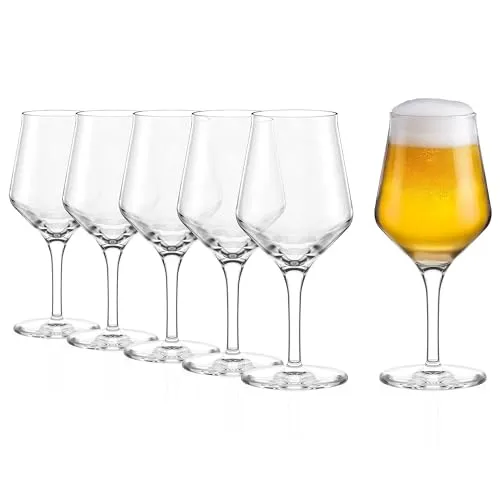 Stölzle Lausitz Craft Beer Gläser Biergläser Kristallglas 400 ml, 6er-Set | Craft Beer Gläser für handgebrautes Bier und weitere Biersorten, aus Kristallglas, stoßfest & spülmaschinengeeignet