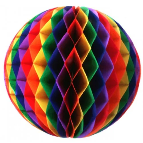 Everflag Wabenball Regenbogen 30cm, schwer entflammbar