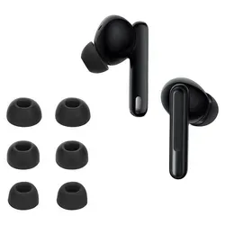 kwmobile 6x Polster kompatibel mit Oppo Enco Free2 / Enco Free 2i / Enco X - 3 Größen - Silikon Ohrstöpsel In-Ear Kopfhörer - Schwarz