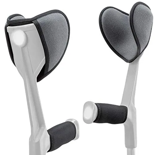 ICEHOF Pads für Gehstützen 4-er SET - UPDATE 2025 - Gehhilfe Krücken Unterarmgehstütze - Zubehör Polster gegen Reibung Druck - Kissen Puffer für Ellenbogen Unterarm Oberarm