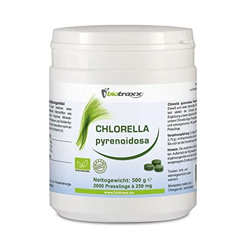 Biotraxx Chlorella pyrenoidosa 500g - 2000 Tabletten, je 250 mg