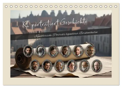 Kurt Michael Treichl | KI porträtiert Geschichte - Tischkalender 2026 - Entdecken Sie künstlerische Porträts legendärer Berühmtheiten in diesem hochwertigen DIN A5 Kalender. Ideal für Kunstliebhaber und zur Verschönerung Ihres Raumes.