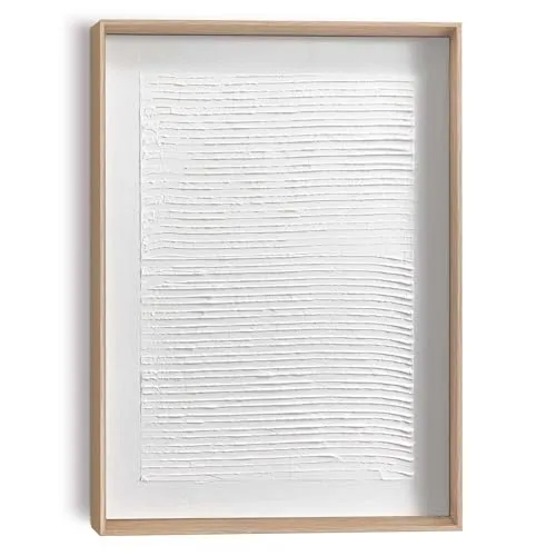 REINDERS Relief Wandbild, Wellen, Wohnzimmer, Poster, Wanddeko, Room Decor, MDF, Weiß, 40x30cm