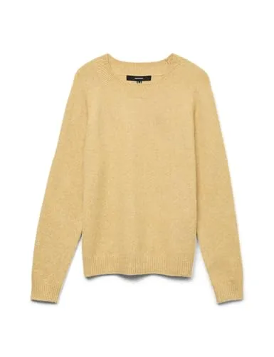 VERO MODA Knitted Pullover VMDOFFY - Goldene Würze, Größe S - Stylischer Strickpullover für Damen, normal geschnitten mit bequemen Ärmeln - perfekt für einen lässigen Look!