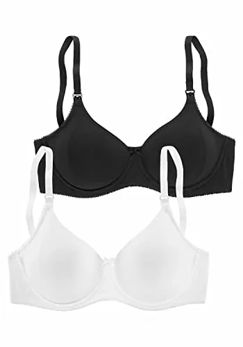 PETITE FLEUR Damen Still-BH aus Baumwolle, Doppelpack - Bequemer Still-BH im Doppelpack mit nahtlosen, unwattierten Cups. Integrierte Formbügel und praktische Still Clips ermöglichen einfachen Zugang zur Brust. Hergestellt aus hautfreundlicher Baumwolle für höchsten Tragekomfort.