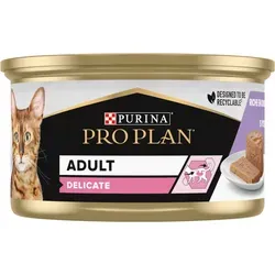 PRO PLAN Adult Delicate Katzennassfutter Mousse mit Pute 85g