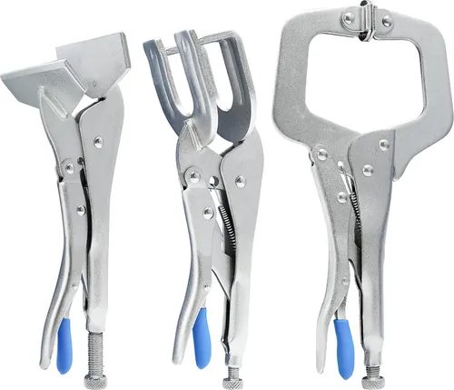 CCLIFE 3 tlg Schweißer Gripzangensatz Schweißen Karosserie Gripzange Breitmaulzange