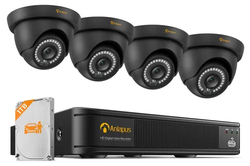 Anlapus 1080P Video Überwachungskamera Set mit Kabel, 8CH DVR Recorder 1TB