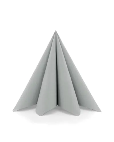 Sovie HOME Serviette in SILBER (einseitig farbig) aus Linclass Airlaid, 40 x 40cm, 1/4 Falz, 12 Stück, elegante Einweg-Servietten für festliche Anlässe