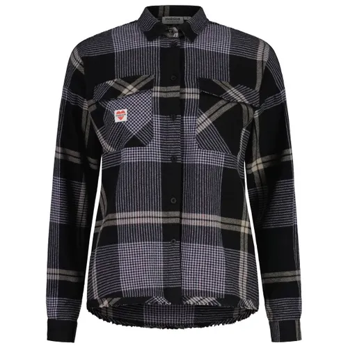 Maloja Women's MaloM. Hemd Gr M schwarz/grau - Funktionales Freizeit-Hemd von Maloja mit Stehkragen, aus 100% Baumwolle und stretchigem Material - ideal für den Alltag und Outdoor-Aktivitäten.