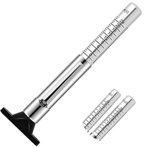 GODESON Reifenprofiltiefenmesser, Edelstahl, Reifenprofiltiefenprüfer, Reifentiefenmesswerkzeug in 25 mm/32 Nds