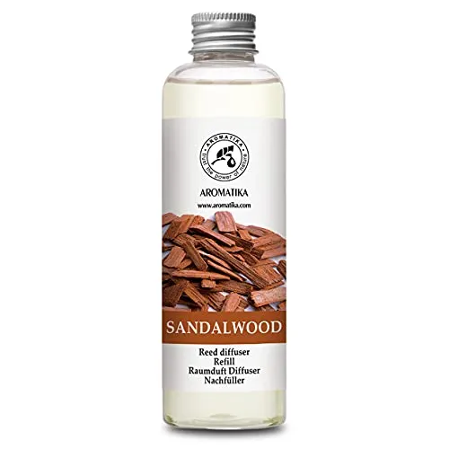 Raumduft Nachfüllflasche Sandelholz 200 ml - Reed Diffuser Refill - Öl Nachfüller für Duftdiffusor - Raumbeduftung - Raumerfrischer - Aroma - Raumduft Refill