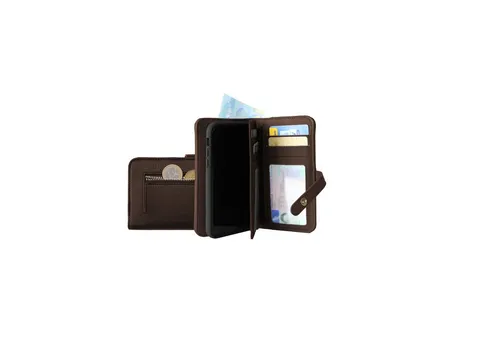 KMP CREATIVE LIFESTYLE PRODUCTS. Handyhülle Portemonnaie - Comfort - für iPhone XS, X - choco brown 5,8 Zoll