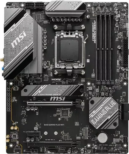 MSI B650 GAMING PLUS WIFI Mainboard - ATX, AMD B650 Chipsatz, Sockel AM5, 4x DDR5-Speicher, perfekte Basis für Gaming und leistungsstarke Builds mit stabiler WLAN-Verbindung