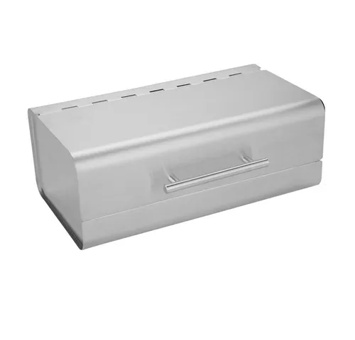 HAC24 Brotkasten Brotbox Brotkiste Brotbehälter Brot Kiste Box, Edelstahl, aus gebürstetem Edelstahl mit praktischen Schwenkdeckel