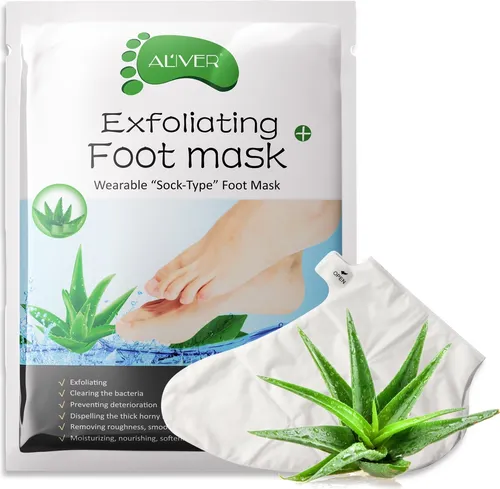 Fußmaske Fusspeeling Fußpflege Anti Hornhaut Socken Hornhautentferner mit Aloe, 1 Paar