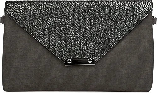styleBREAKER Envelope Clutch Tasche mit Flecht Optik - Elegante Damen-Clutch mit einzigartiger Flecht-Optik und verstellbarem Umhängegurt, ideal für besondere Anlässe. Maße: 33,5 x 2 x 20 cm.