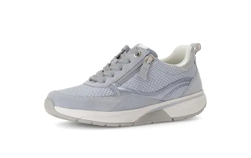 Gabor Damen Low-Top Sneaker - Sportliche Eleganz in Azur/Lagune/Silber - Damen-Sneaker aus hochwertigem Glattleder, mit leichter Latexsohle für optimalen Komfort und lässigen Look in der Freizeit.