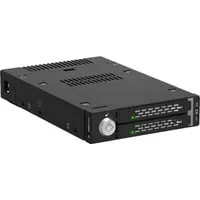 ICY DOCK ToughArmor MB834MK-B V2: 2 x M.2 NVMe SSD Wechselrahmen - Festplatten Einbaurahmen für zwei M.2 NVMe SSDs, schraubenloses Design und integrierte Kühlkörper für optimale Wärmeableitung.
