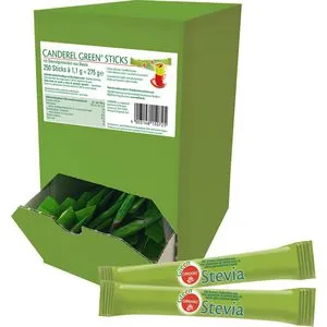 Canderel Zuckersticks Green Stevia, weißer Zucker, je 1,1g, Zuckerersatz, 250 Stück