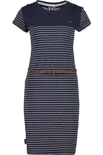 alife & kickin Damen LeonieAK Dress - Freizeitkleid für Damen, stylisches Sommerkleid mit geflochtenem Taillengürtel und geraffter Schulterpartie – ideal für den Urlaub!