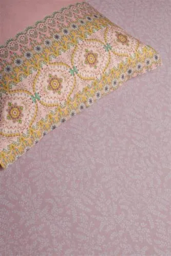 Pip Studio Spannbettlaken Leafy Pink 90x200/220 in pink von Pip Studio