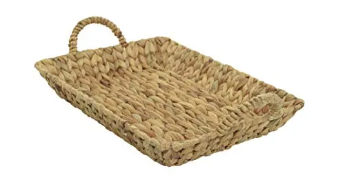 ETC dekoratives Tablett rechteckig mit Griff im Landhaus-Stil in 3 verschiedenen Größen (klein ca. 40 x 30 x 6 cm)