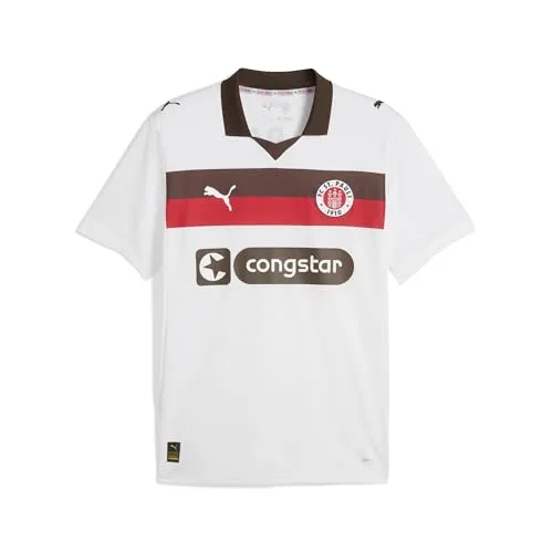 PUMA Herren FC St. Pauli 25/26 Auswärtstrikot M, White Espresso Brown - Poloshirt für Herren, aus hochwertigem Doubleface-Jacquard, reguläre Passform und stylischer Kragen für ultimativen Tragekomfort.