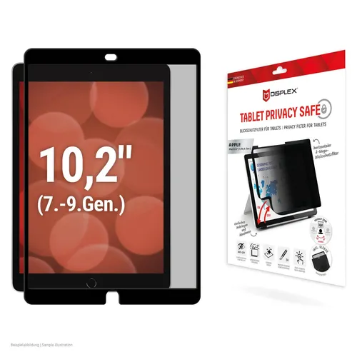 DISPLEX TABLET PRIVACY SAFE Blickschutzfilter für iPad 10,2'' - Schutzfolie für iPad 10,2'' mit effektiven Blickschutz, ideal für Privatsphäre unterwegs und im Büro.