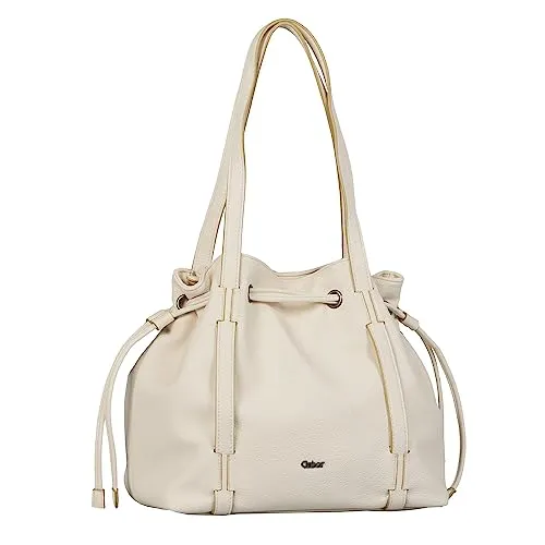 Gabor bags Malu Damen Shopper Umhängetasche Reißverschluss Mittelgroß Weiß