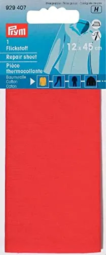 Prym 929407 Flickstoff CO (bügeln) 12 x 45 cm rot