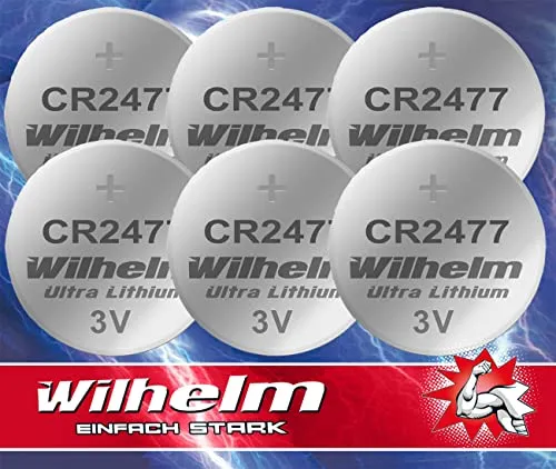 CR2477 CR 2477 WILHELM Lithium Knopfzelle 3V 1070 mAh ø24 x 7,7 mm Batterie DL2477 6 x