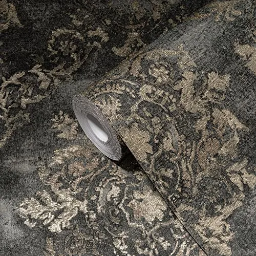 A.S. Création Livingwalls My Home My Spa Tapete Barock Umbragrau, Perlbeige 387074 Ornamnete Vliestapete Grau 10,05x0,53m Made in Germany