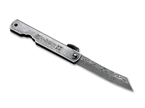 Higonokami Unisex – KINZOKU Damascus Kochmesser, 16,7 cm - Hochwertiges Kochmesser mit schmaler Damastklinge und elegantem Edelstahlgriff. Ideal für präzises Schneiden in der Küche.